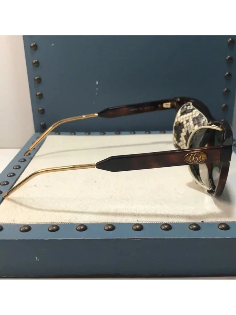 New Authentic Gucci  GG0671s 002 Tortoiseshell Sunglasses with Green Lenses